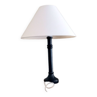 Blue table lamp with lampshade