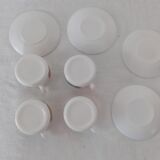 4 Cups LOTUS Arcopal yellow orange blue red vintage