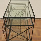 Console fer forgé et verre