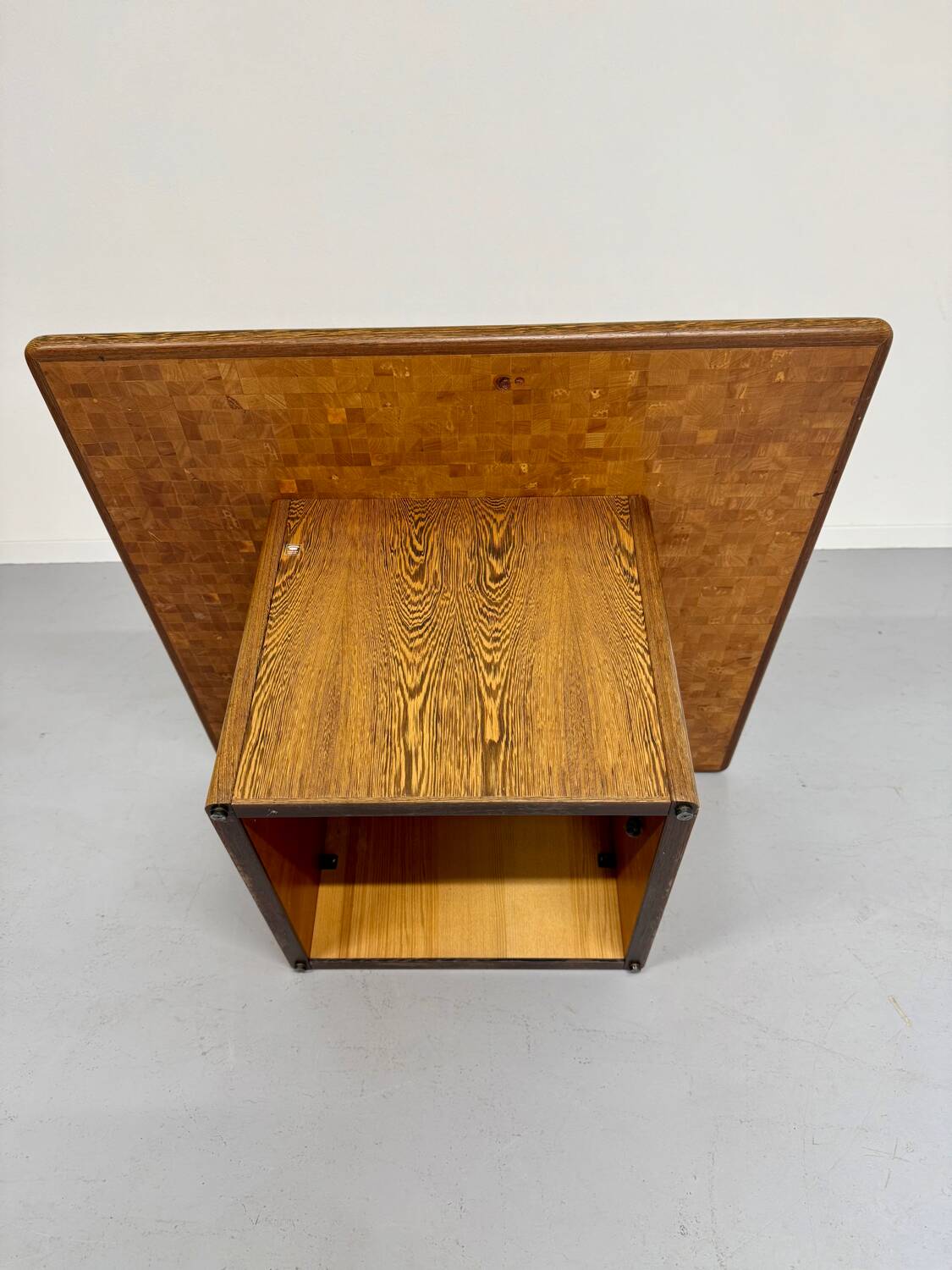 Scandinavian design marquetry wood coffee table by rolf middel and lindum