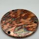 Round patinated copper platter, textured finish