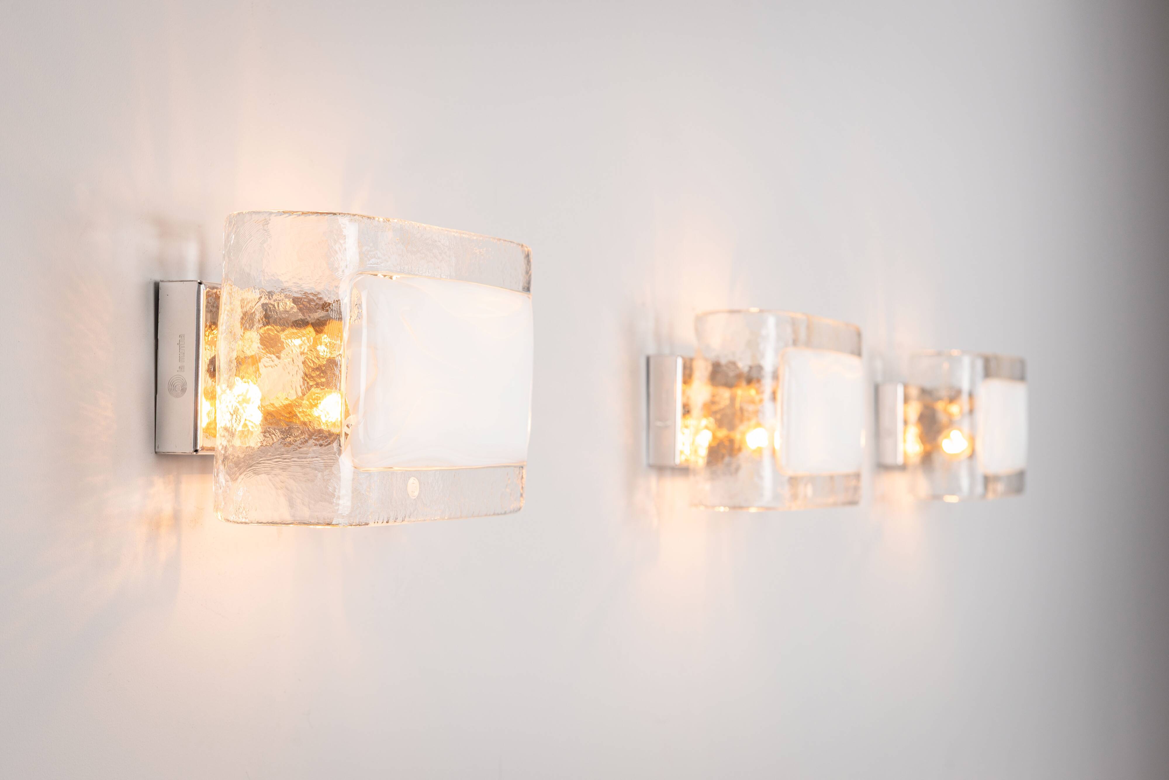 Set of three La Murrina wall lamps in Murano glass