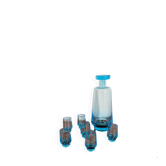 Smoky blue glass liqueur set from the 70s.