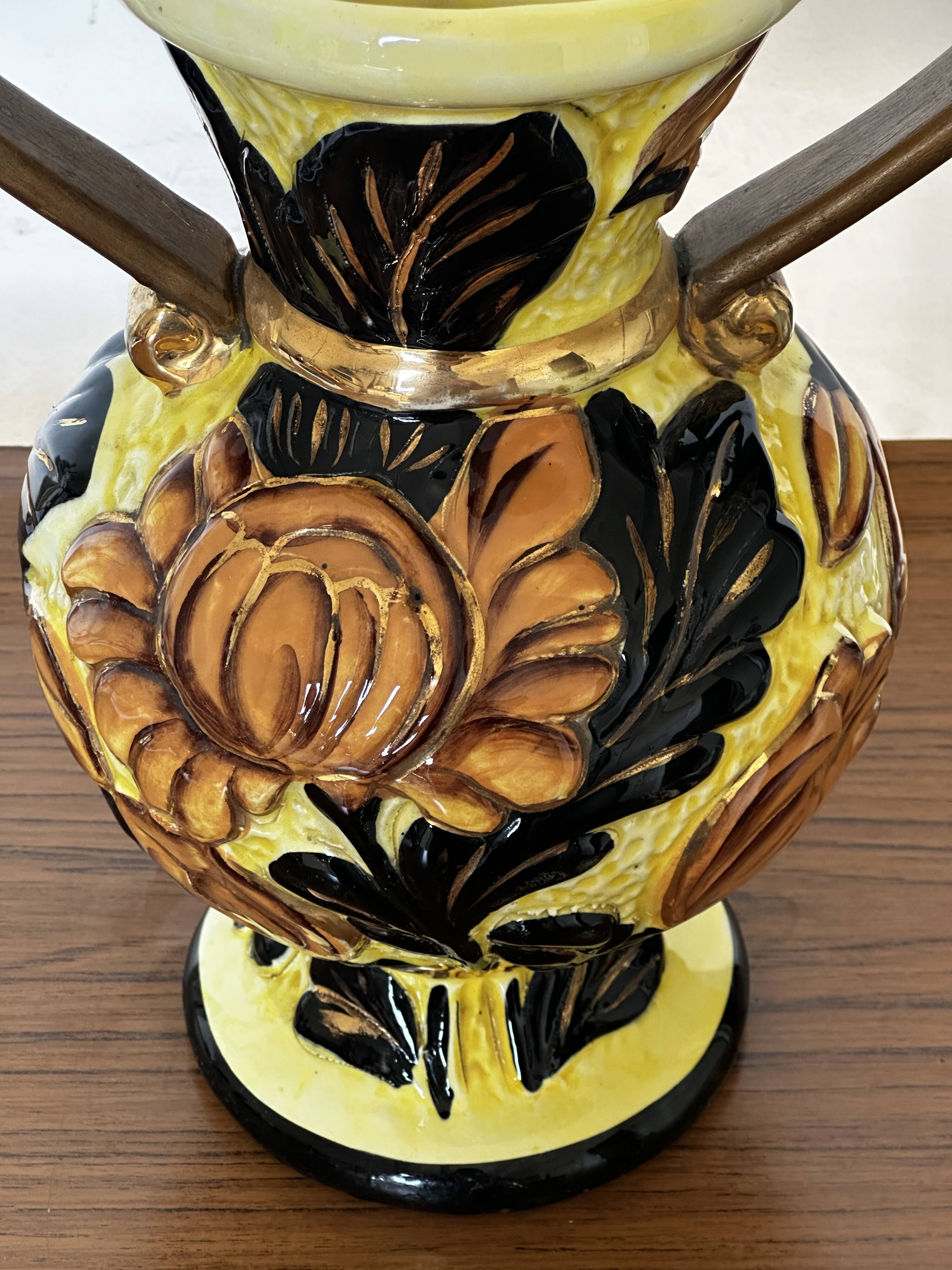 Medici vase in Vallauris ceramic, signed JTF