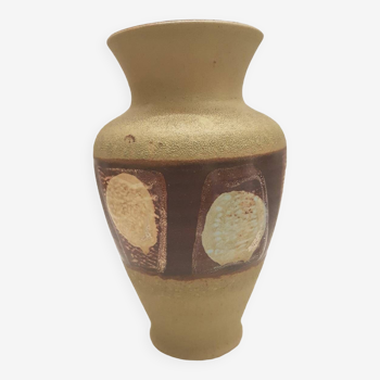 Beige ceramic vase West Germany 70s