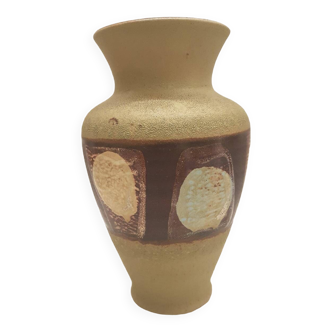 Beige ceramic vase West Germany 70s