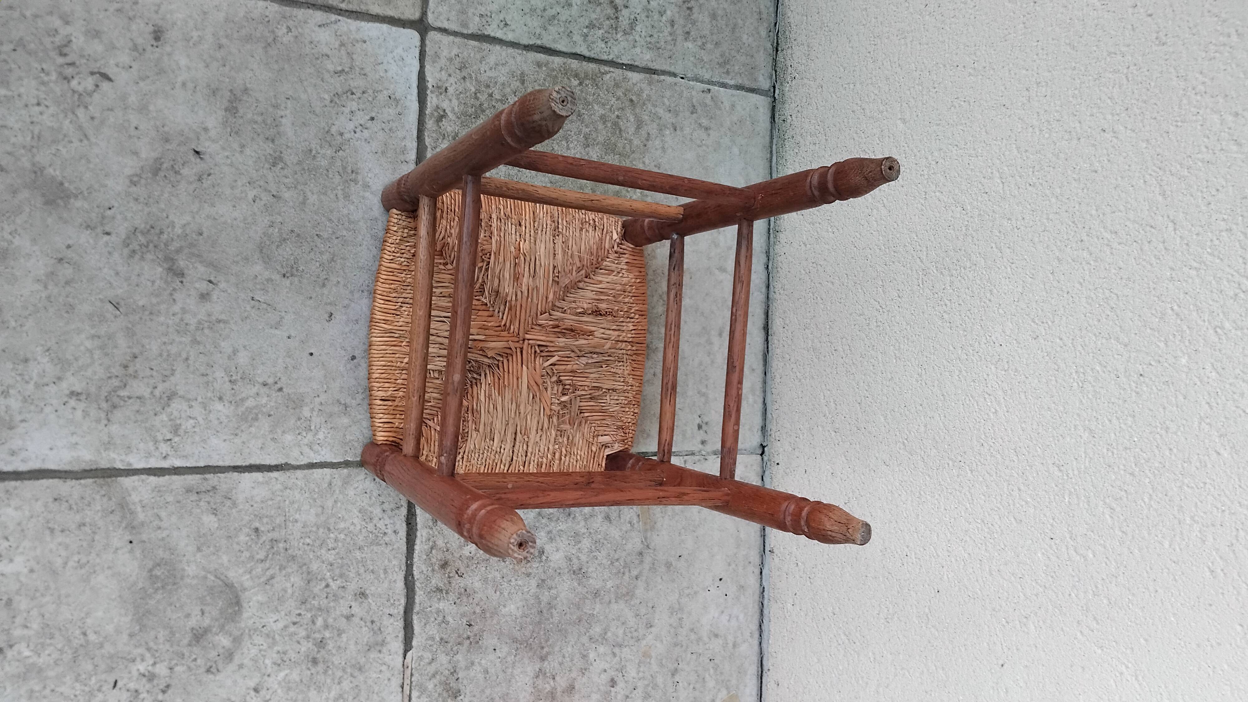 Vintage straw stool