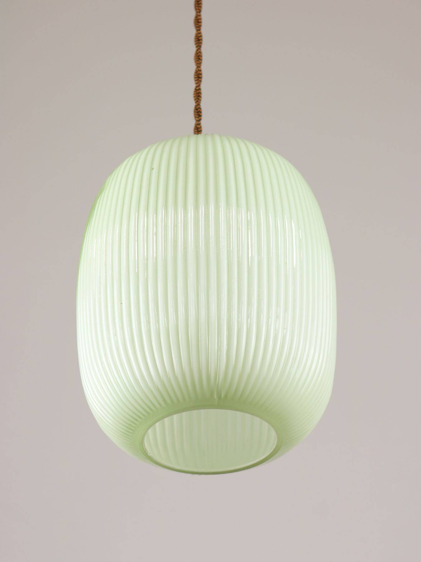 Mid-Century Italian Brass and Glass Pendant Lamp