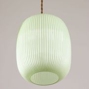 Lampe à suspension mid-century en laiton et verre, italie