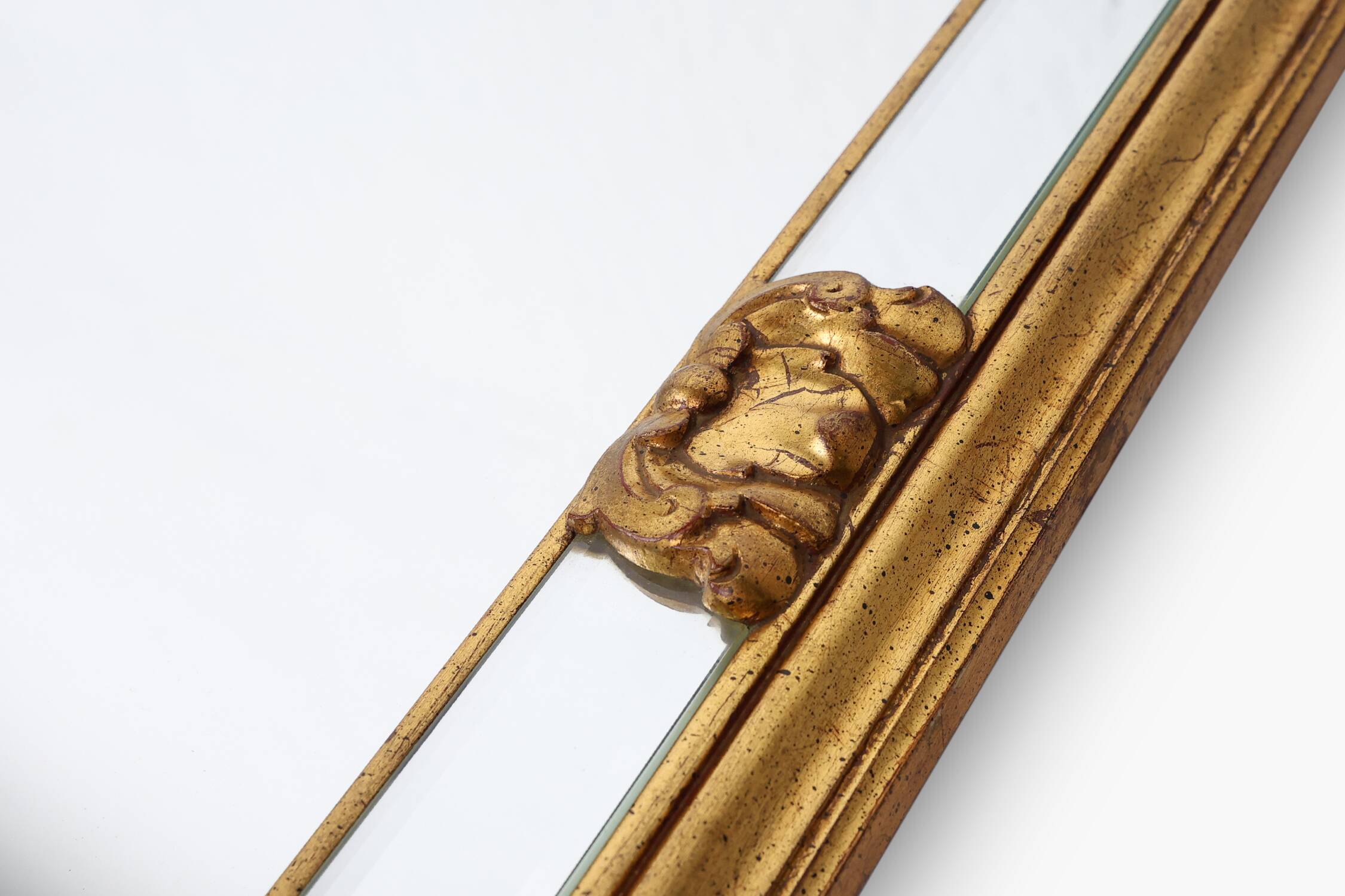 Large 20th century decorative Vintage gilded mirror, Belgium