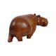 Vintage Hippopotamus Solid Teak Wood Figurine Sculpture Figure