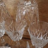 Set of 6 Arlequin white wine glasses in Reims crystal glass 1950