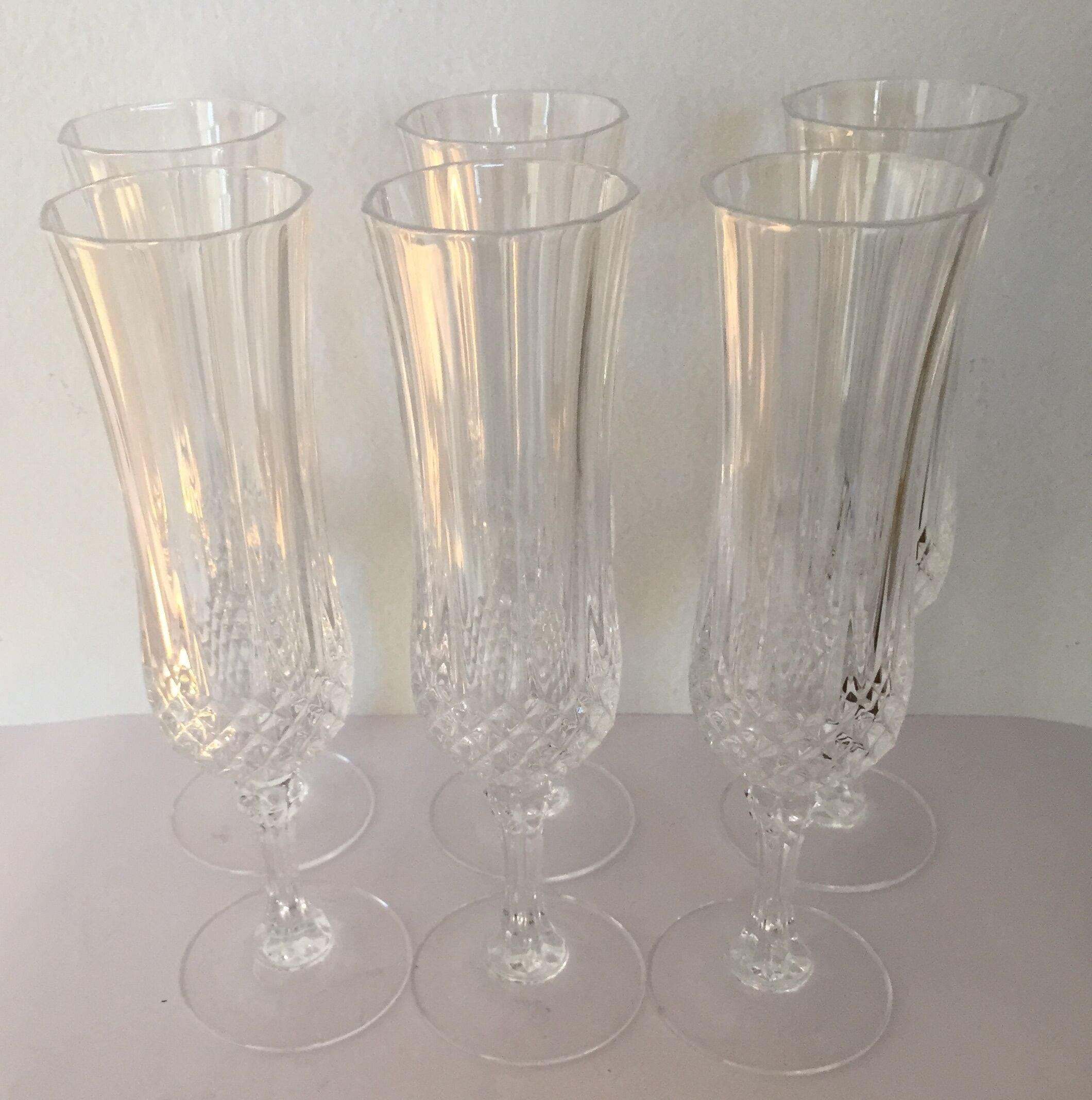 Set of 6 Crystal flutes