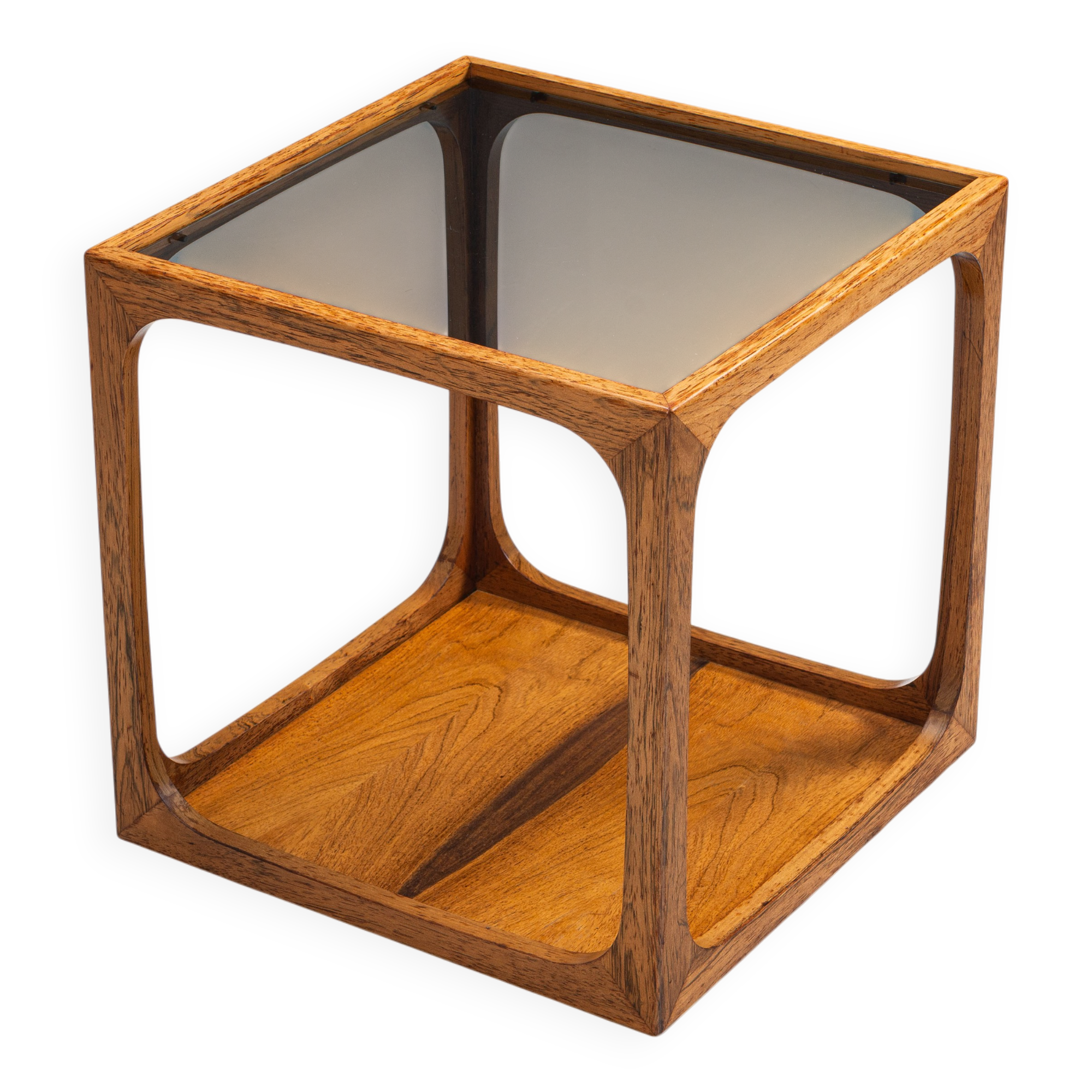 Jacob Brink sidetable in rosewood with smoked glass top