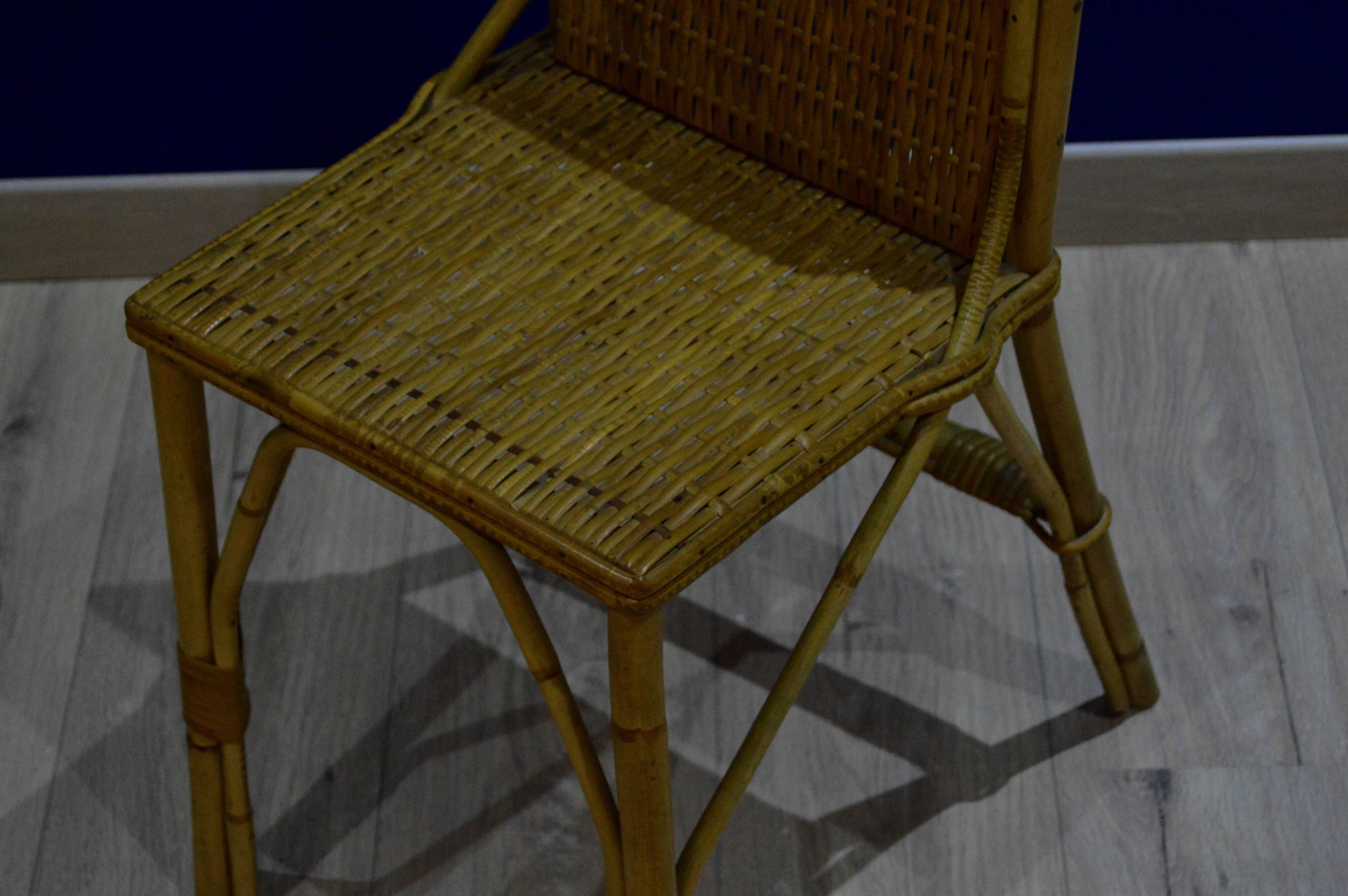 Small bamboo and wicker chair