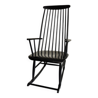Antique wooden rocking chair, Scandinavian design, 70s vintage