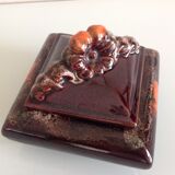 Fat Lava Brown Ceramic Candy / Vintage 60s
