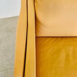 VINTAGE DANISH RETRO SKIPPER 2 PERSON SOFA IN BUTTERMILK LEATHER