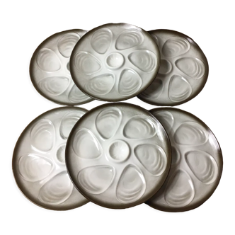 6 oyster plates per Salins France