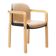 Kembo armchair in brown leatherette and beech