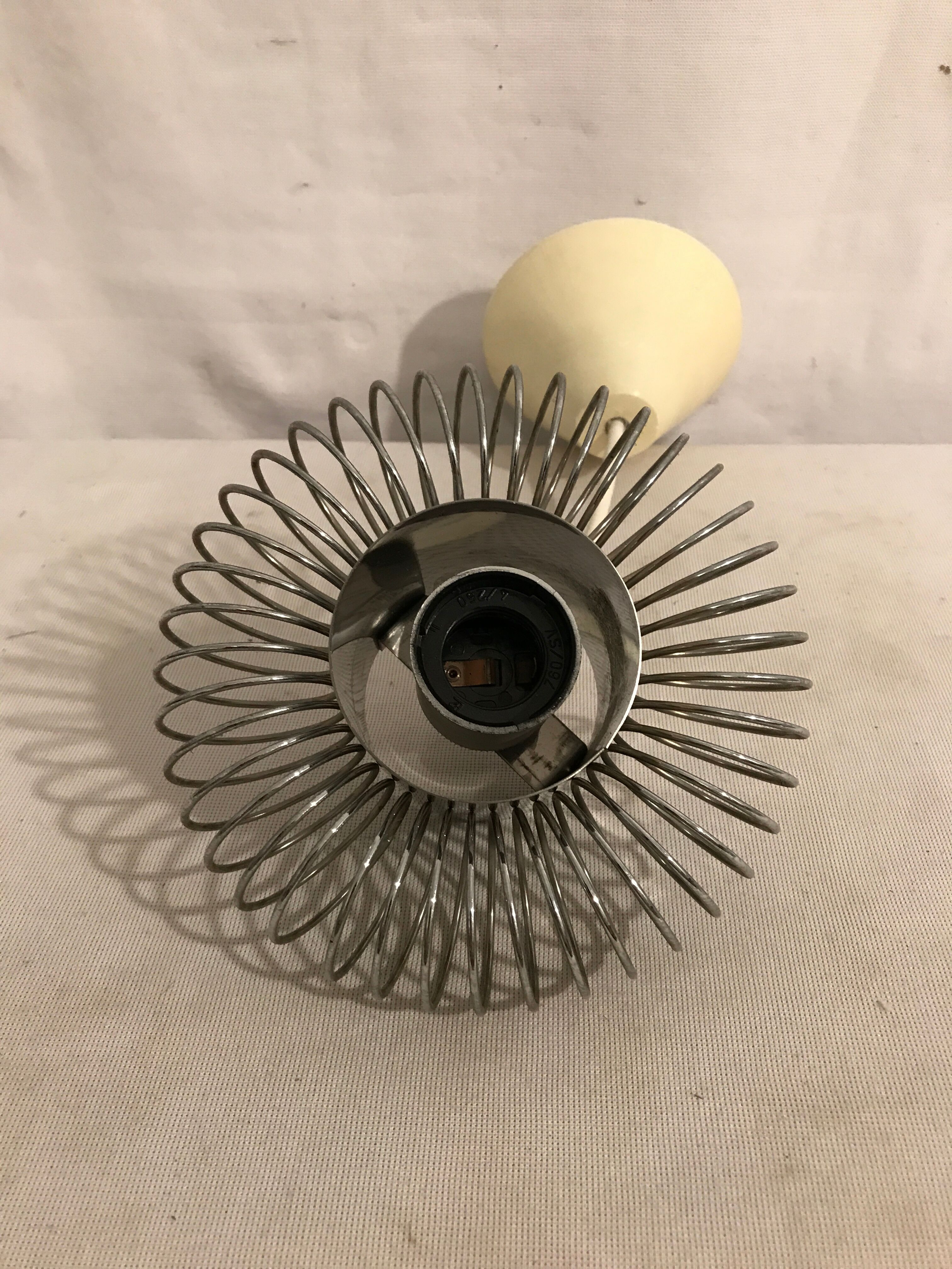 Suspension ceiling spyrale stainless steel cylinder 50s vintage