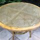 Table cannage et bois courbé vintage, meuble ancien