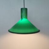 Holmegaard P&T hanging lamp, green glass glass. 1976 Denmark