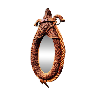 Miroir vintage en corde Audoux Minet