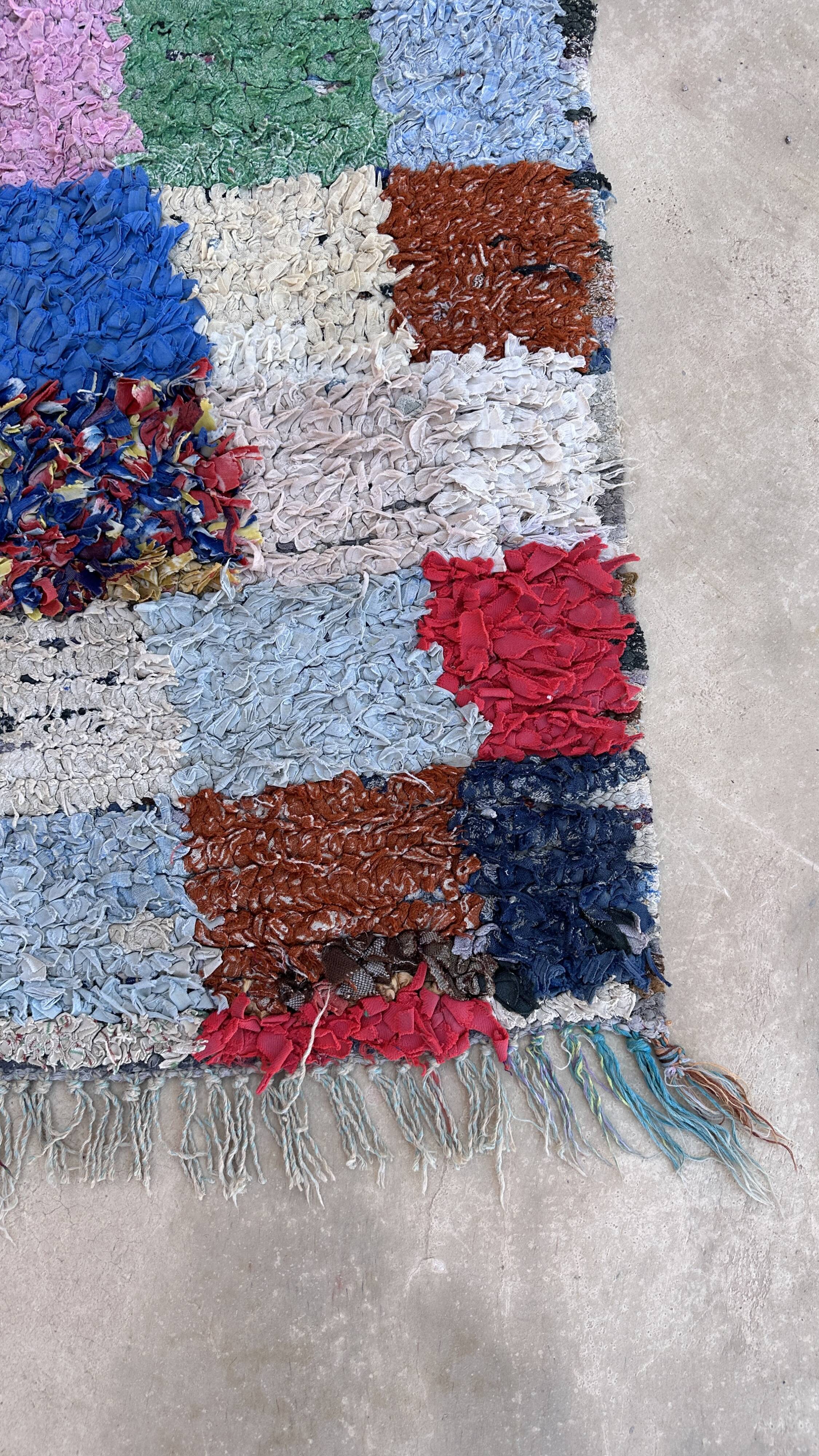 Moroccan carpet Boucherouite colored - 105 x 166 cm