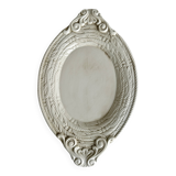 Large oval dish in sculpted white ceramic