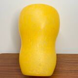 Vintage yellow frosted glass vase