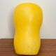 Vase verre dépoli jaune vintage