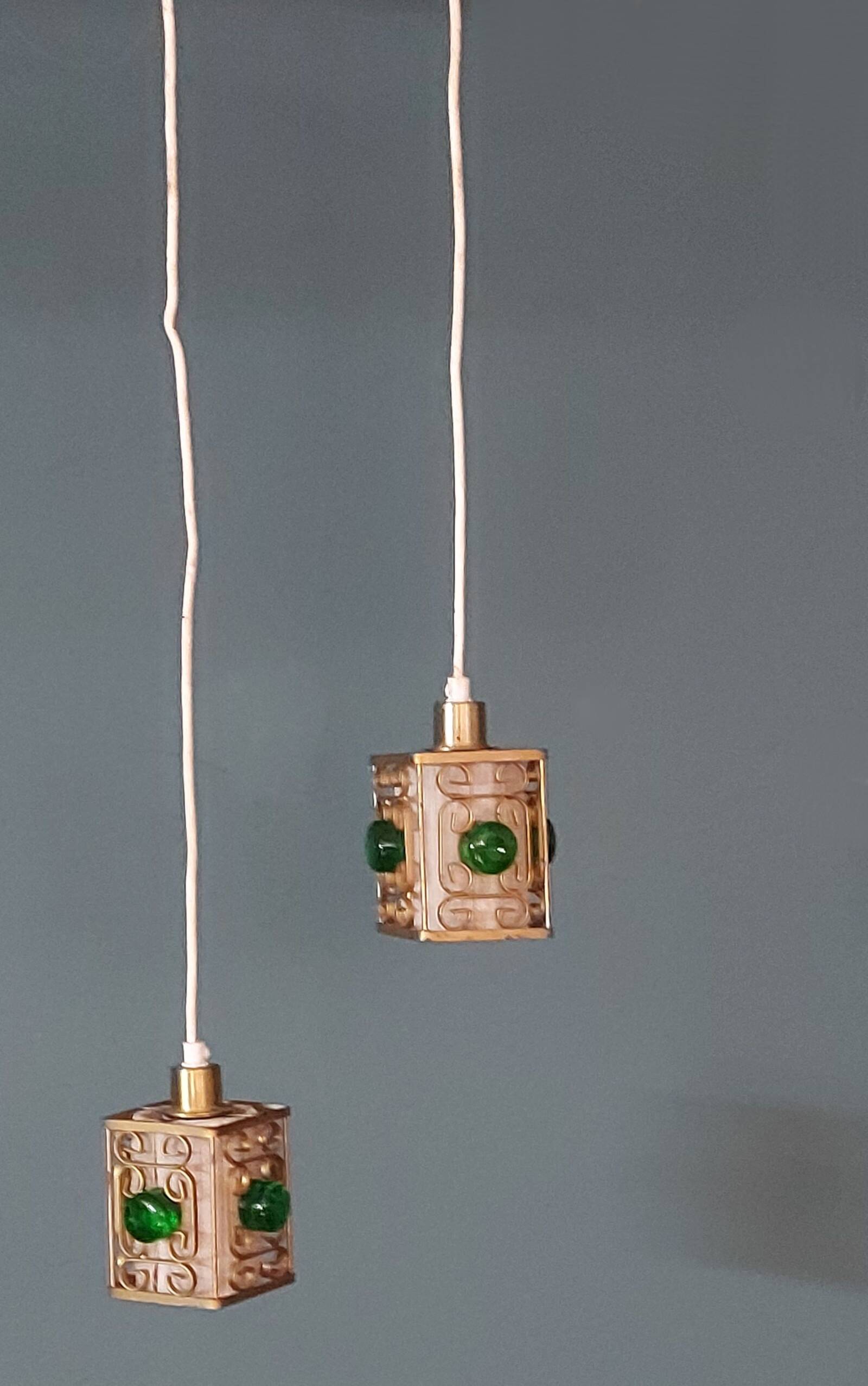 Plafonniers, Danemark années 1960, laiton, 2 pièces