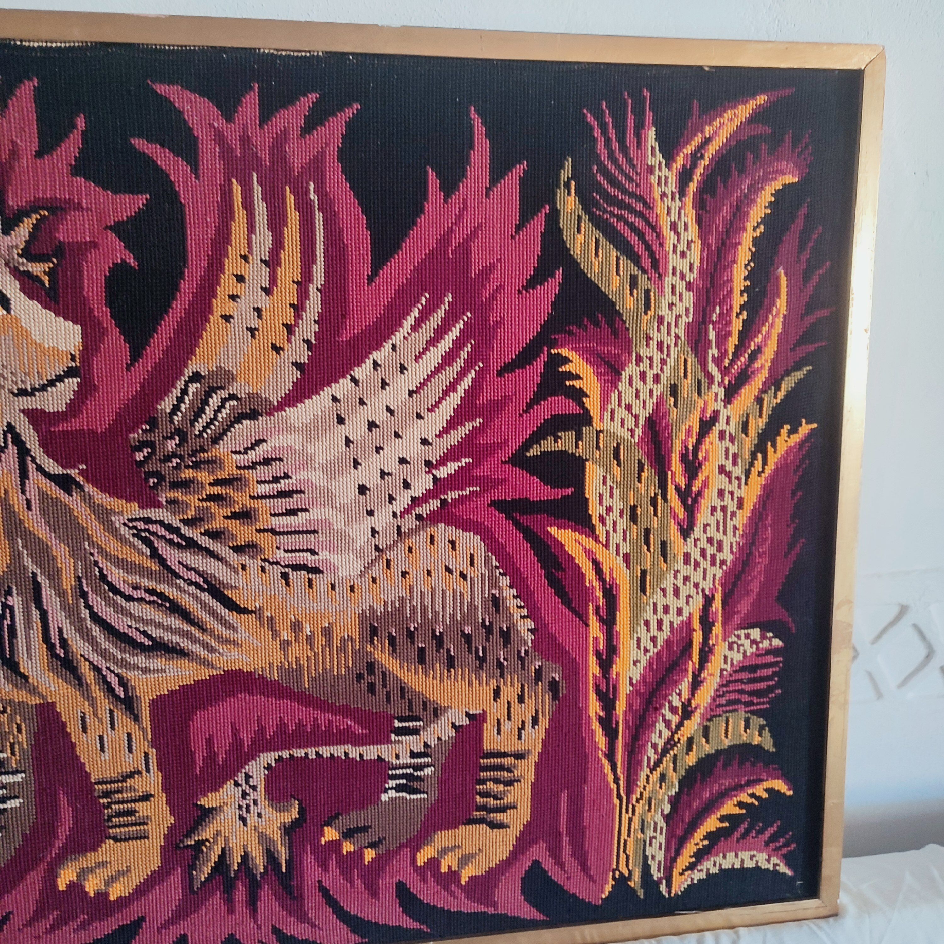 Tapisserie en coton lion ailé