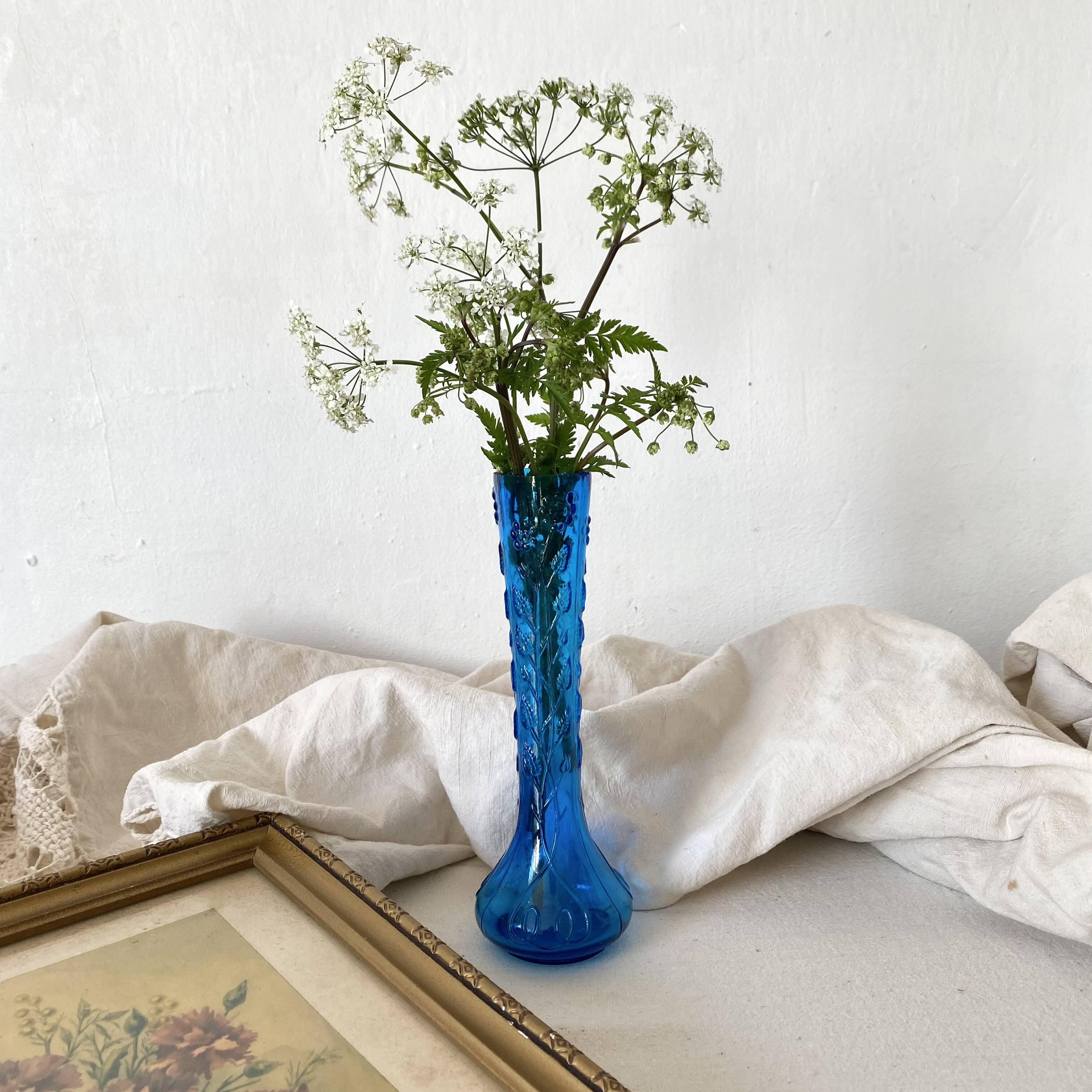 Antique soliflore vase in cobalt blue glass