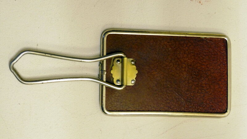 Old beveled barber mirror - hand-to-hand 14, 5 cm X 9, 5 cm