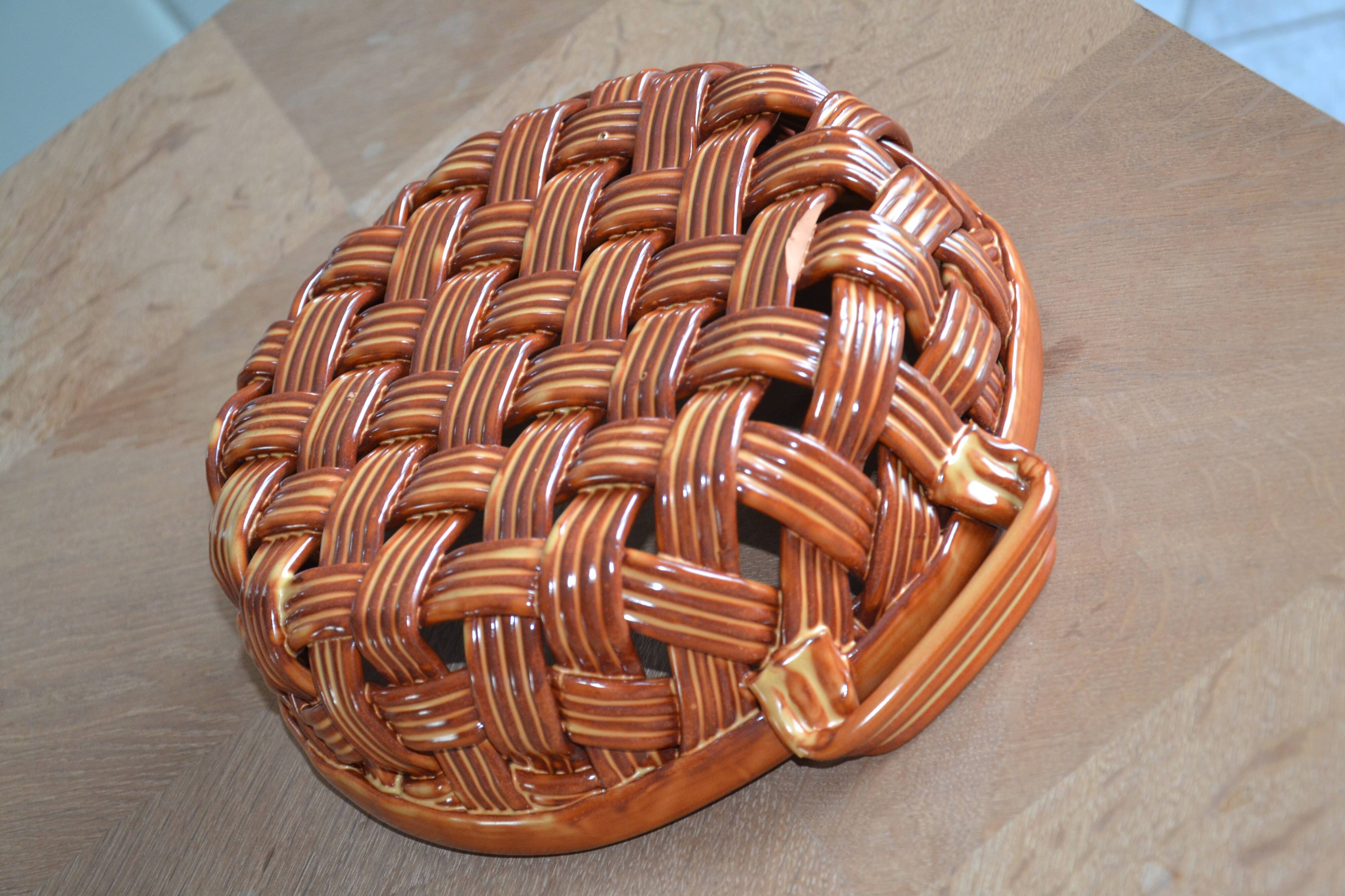 Vintage woven fruit bowl
