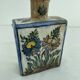 Persian bottle, antique vase with polychrome flower decoration, Kagjar style, antique ceramic