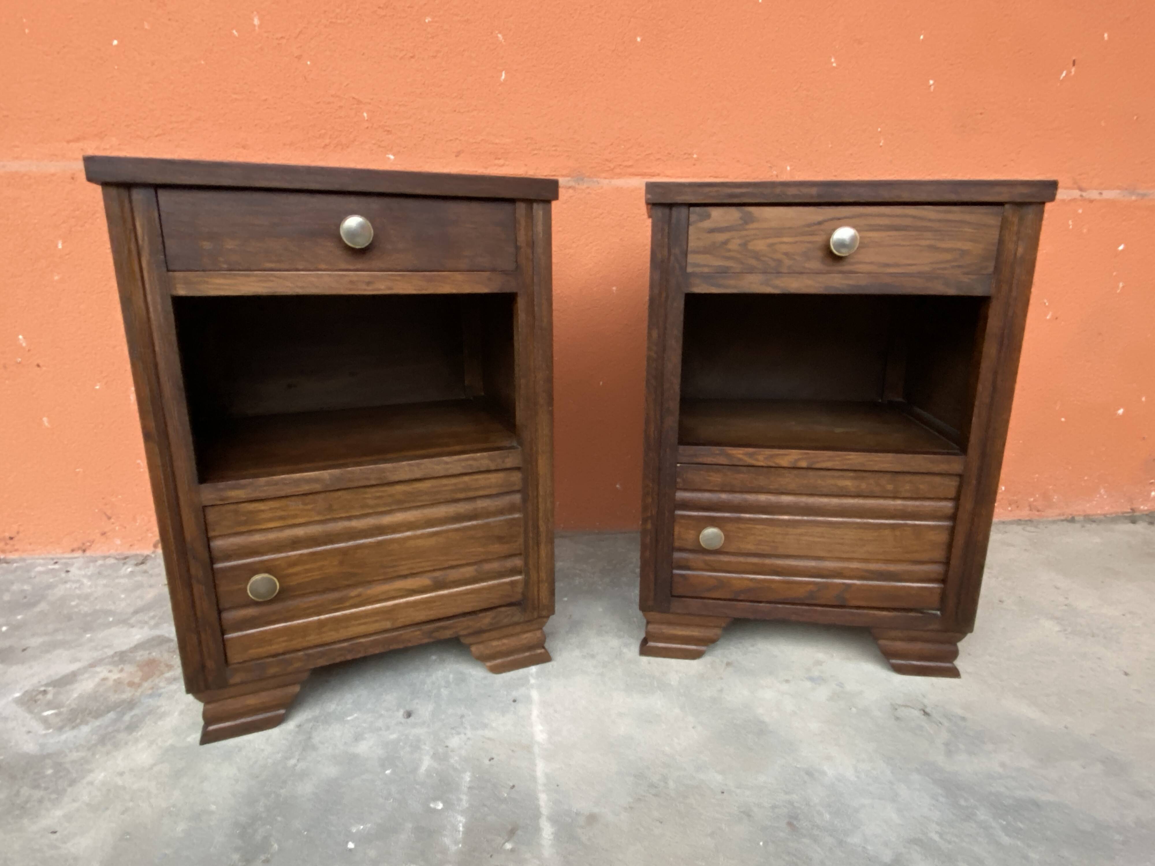 Paire de chevets Art Deco vintage 1950s