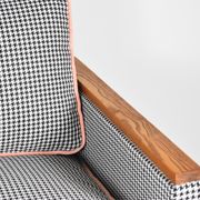 Mid-century original armchair Cube, 1970s,  restored, pied de poule