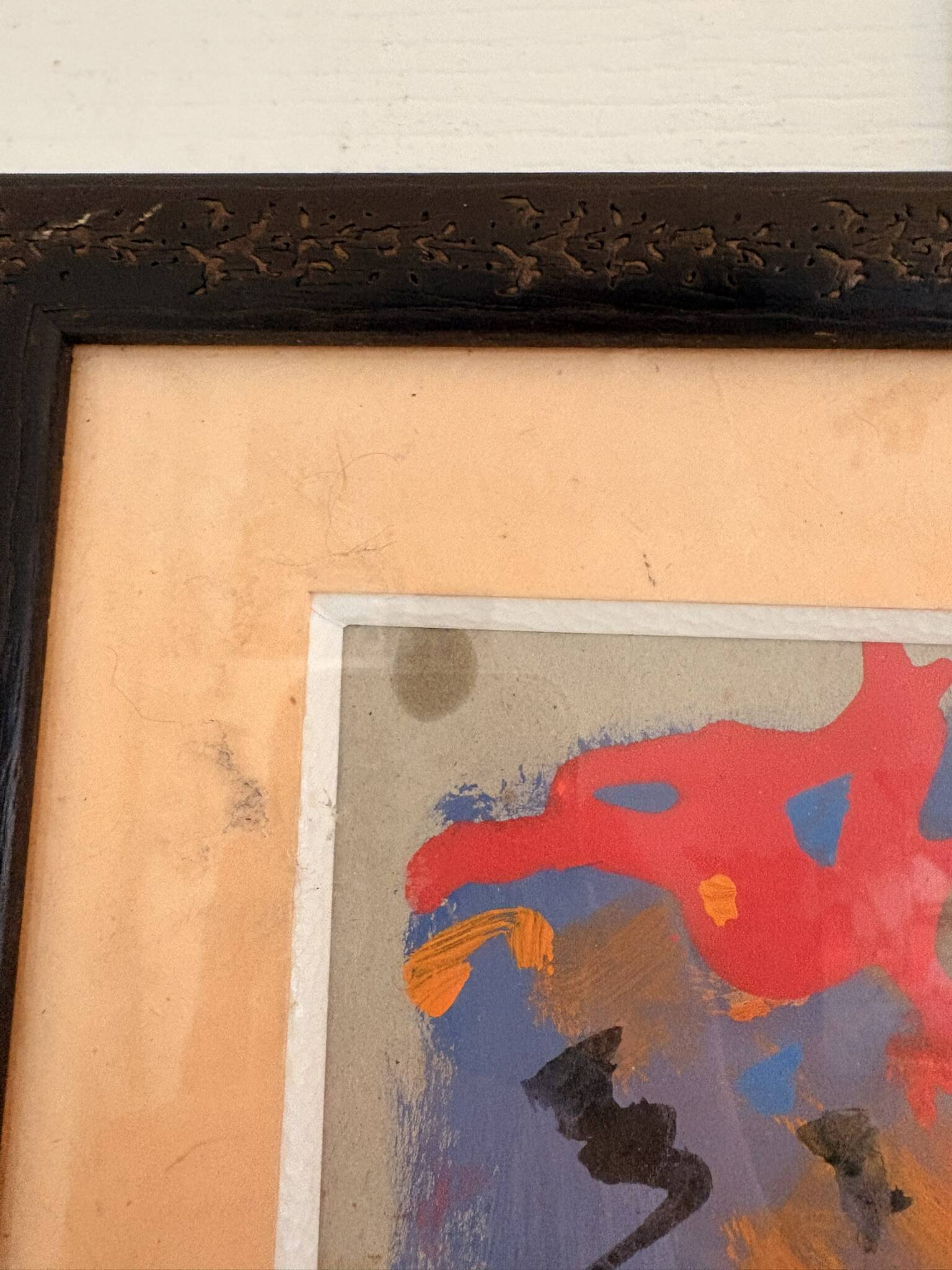 Framed Paper Painting WILLIAM BRUI contemporary abstract modernism