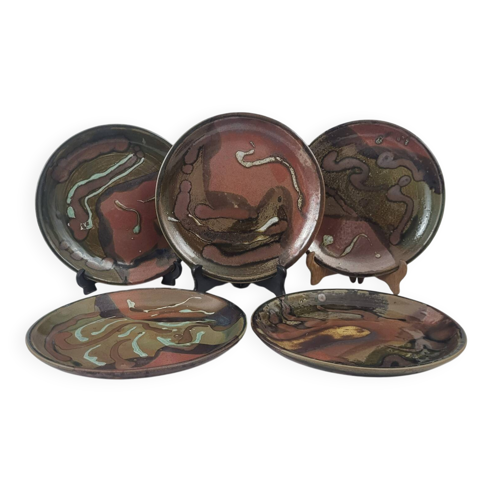 Stoneware plates by Francisco Pereira, Puisaye