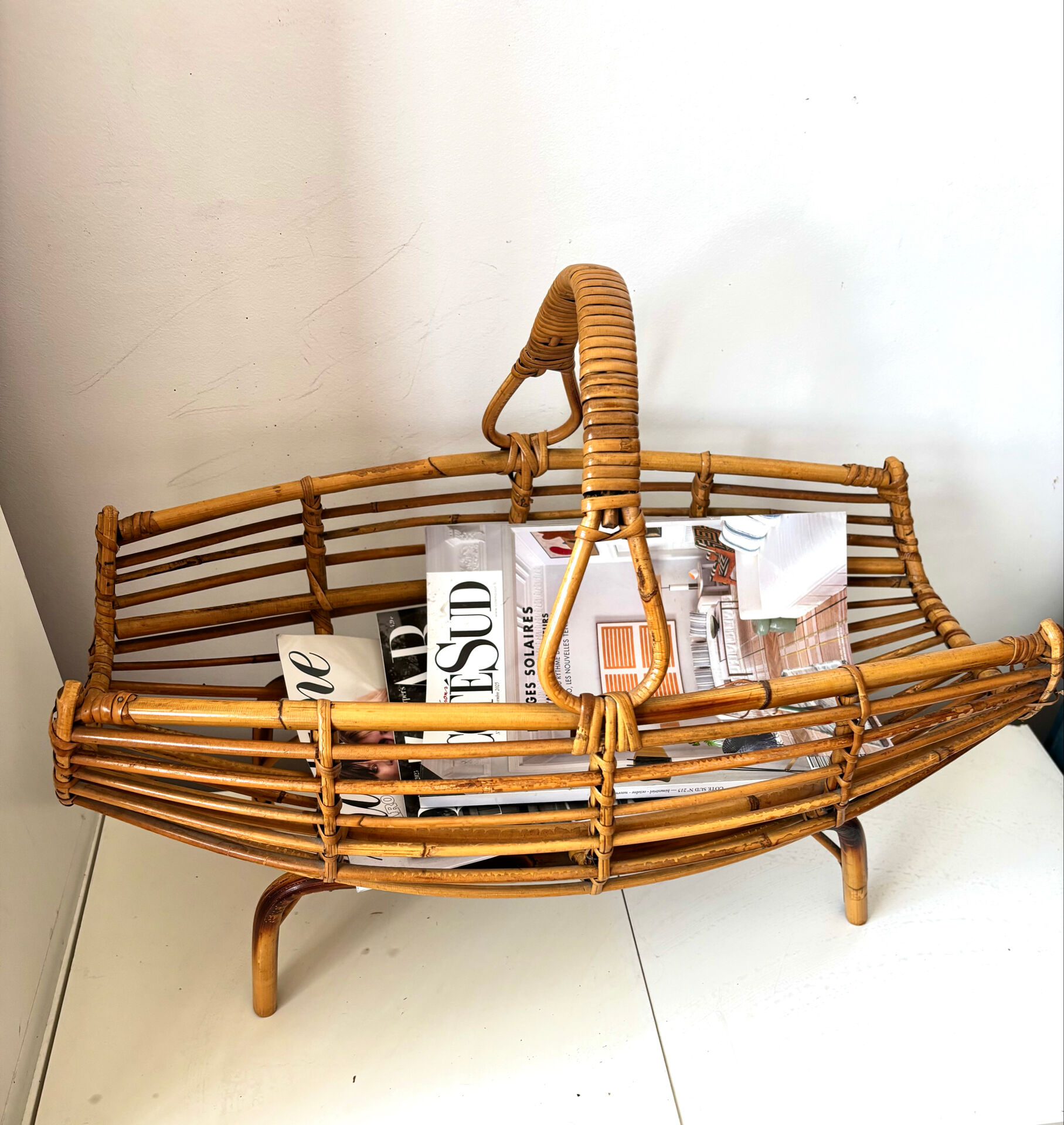 Porte revues en rotin Franco Albini 1960