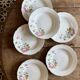 Set of 6 vintage deep plates, Anemone pattern from Digoin Sarreguem.