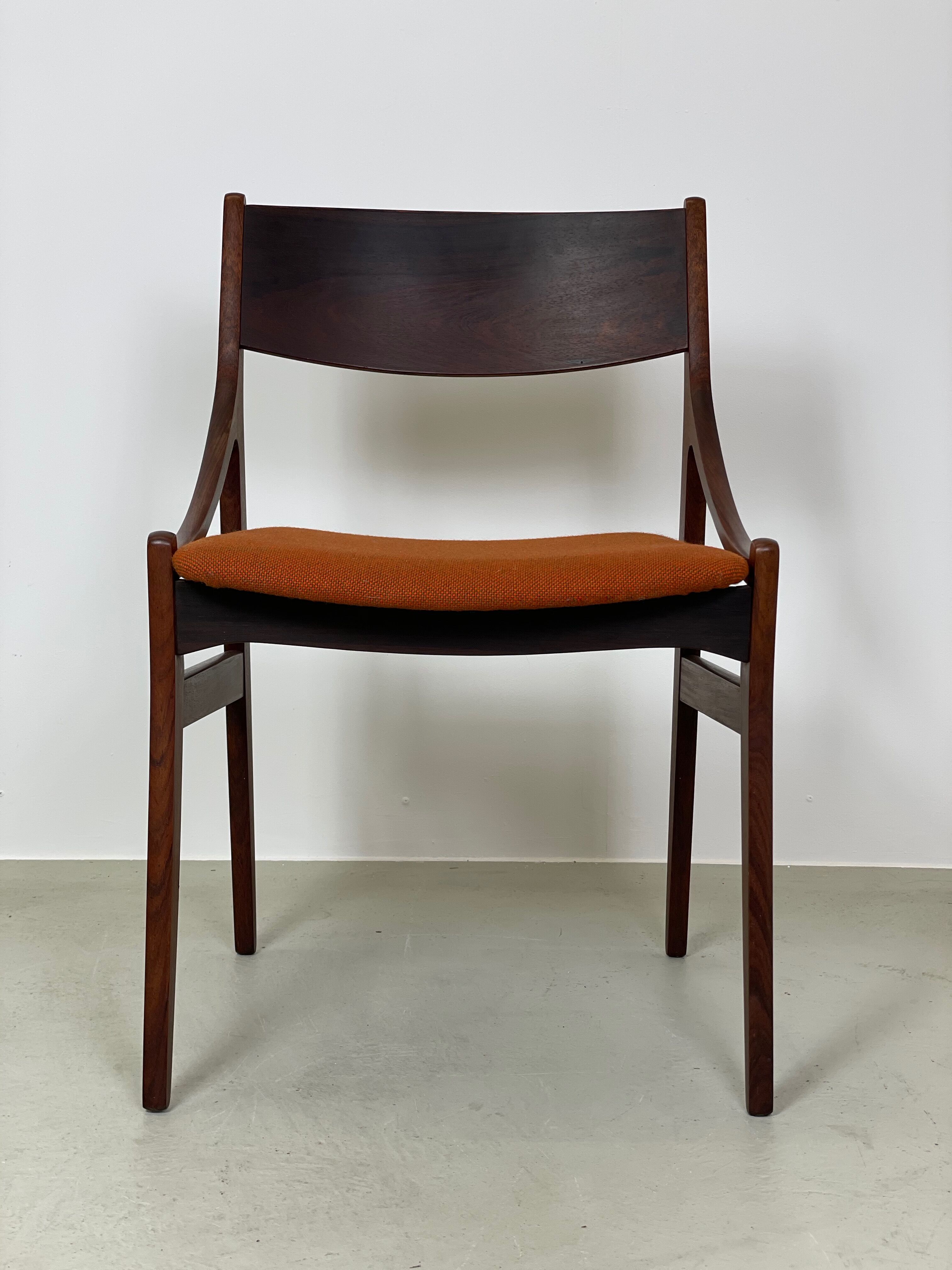 Dining chair in rosewood by Vestervig Eriksen, 1960s