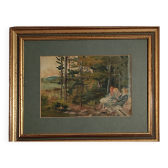 Tableau peinture sur huile ancienne