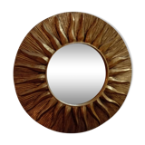 Sun mirror in gold-leaf resin from the 70s