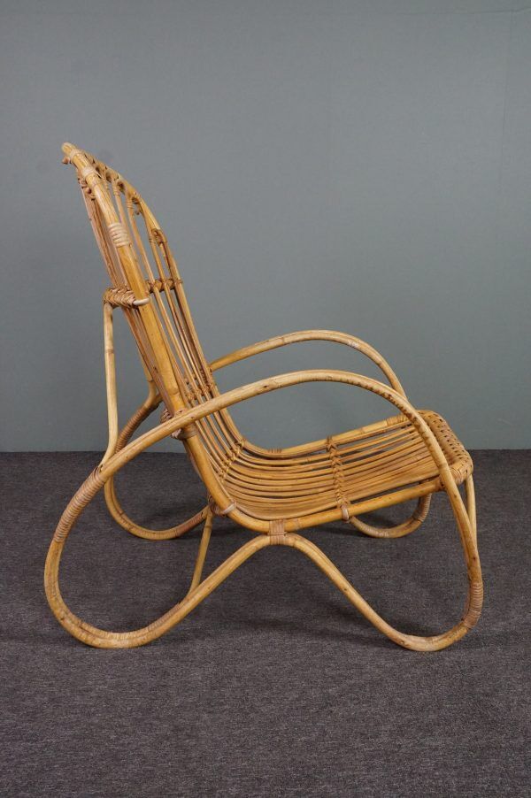 Rattan armchair, Rohé Noordwolde, 1950