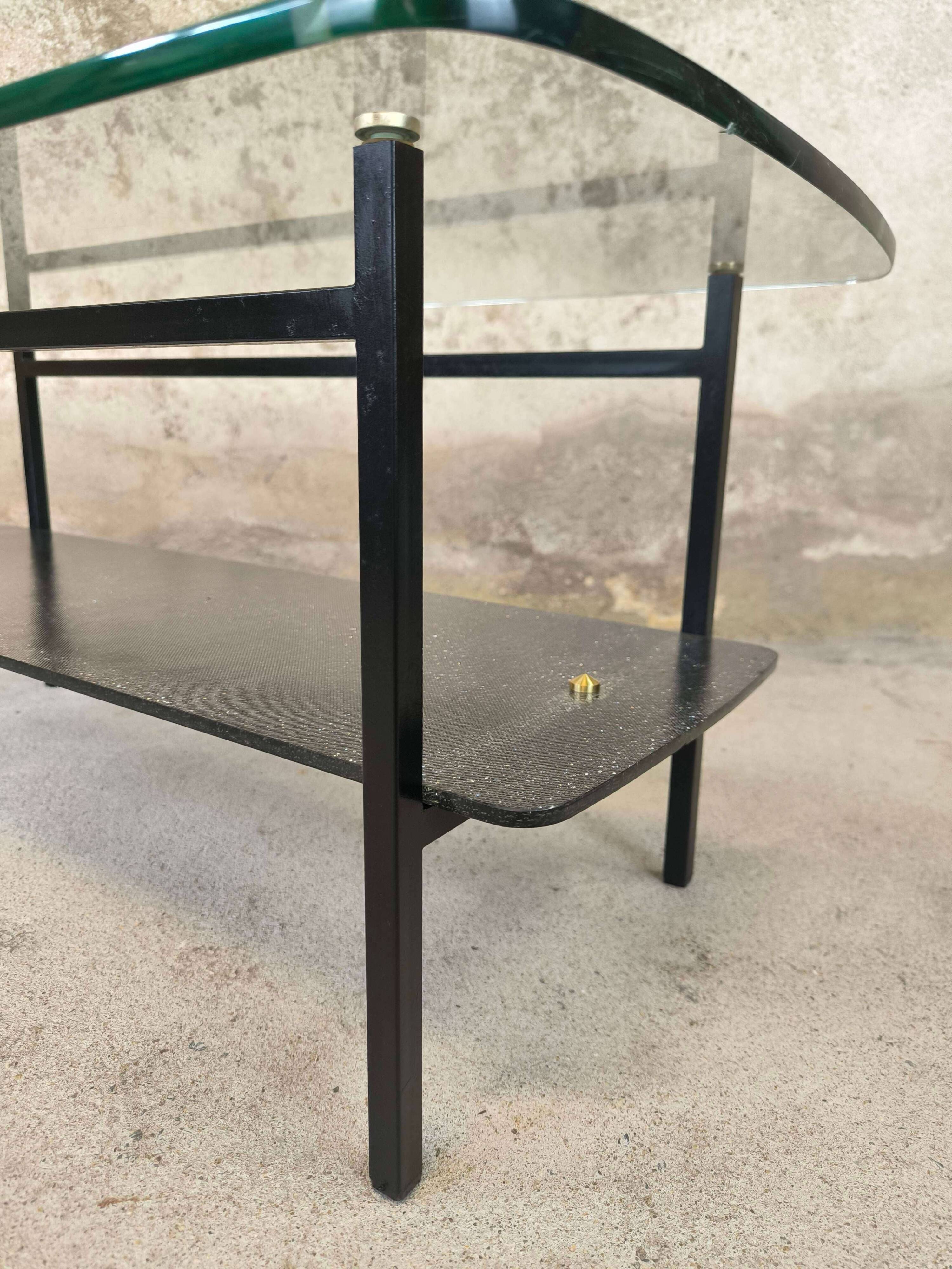 Vintage modernist glass coffee table