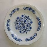 7 Vintage blue earthenware soup plates from Moulin des Loups, Orchies. ASCOTT model